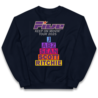 Five Keep On Movin' Tour 2025 kids sweatshirt