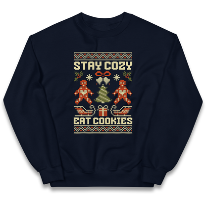 Stay Cozy Eat Cookies Christmas kids sweatshirt