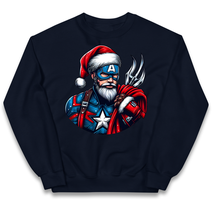 Captain America Santa kids sweatshirt