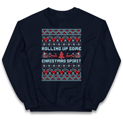 Rolling up Some Christmas Spirit kids sweatshirt