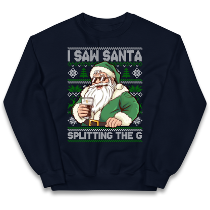 Santa Splitting The G Kids Sweatshirt
