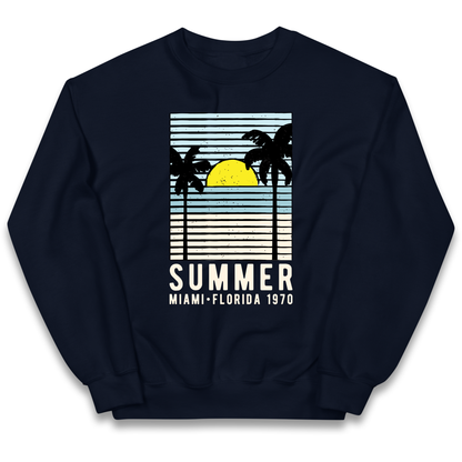 Summer Miami Florida 1970 kids sweatshirt