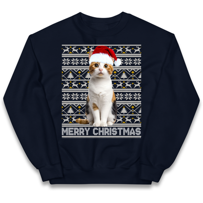 Merry Christmas Cat kids sweatshirt