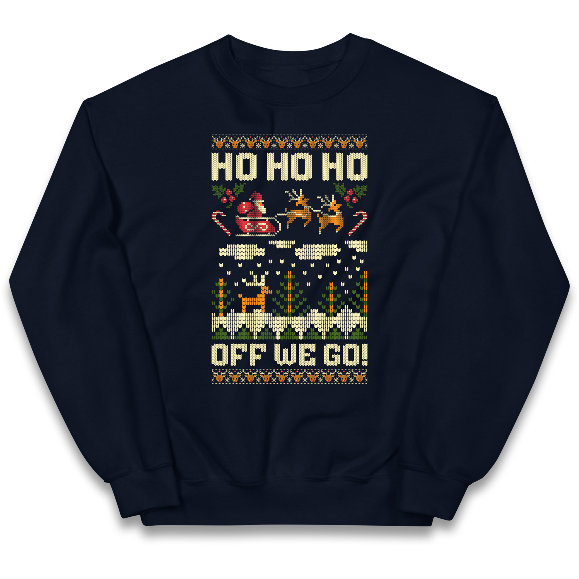 Have Yourself a HO HO HO Off we Go Christmas kids sweatshirt