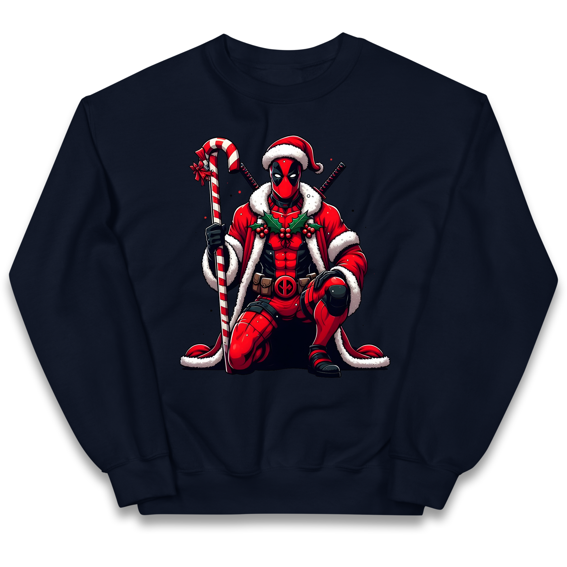 DeadPool Candy Cane Santa kids sweatshirt