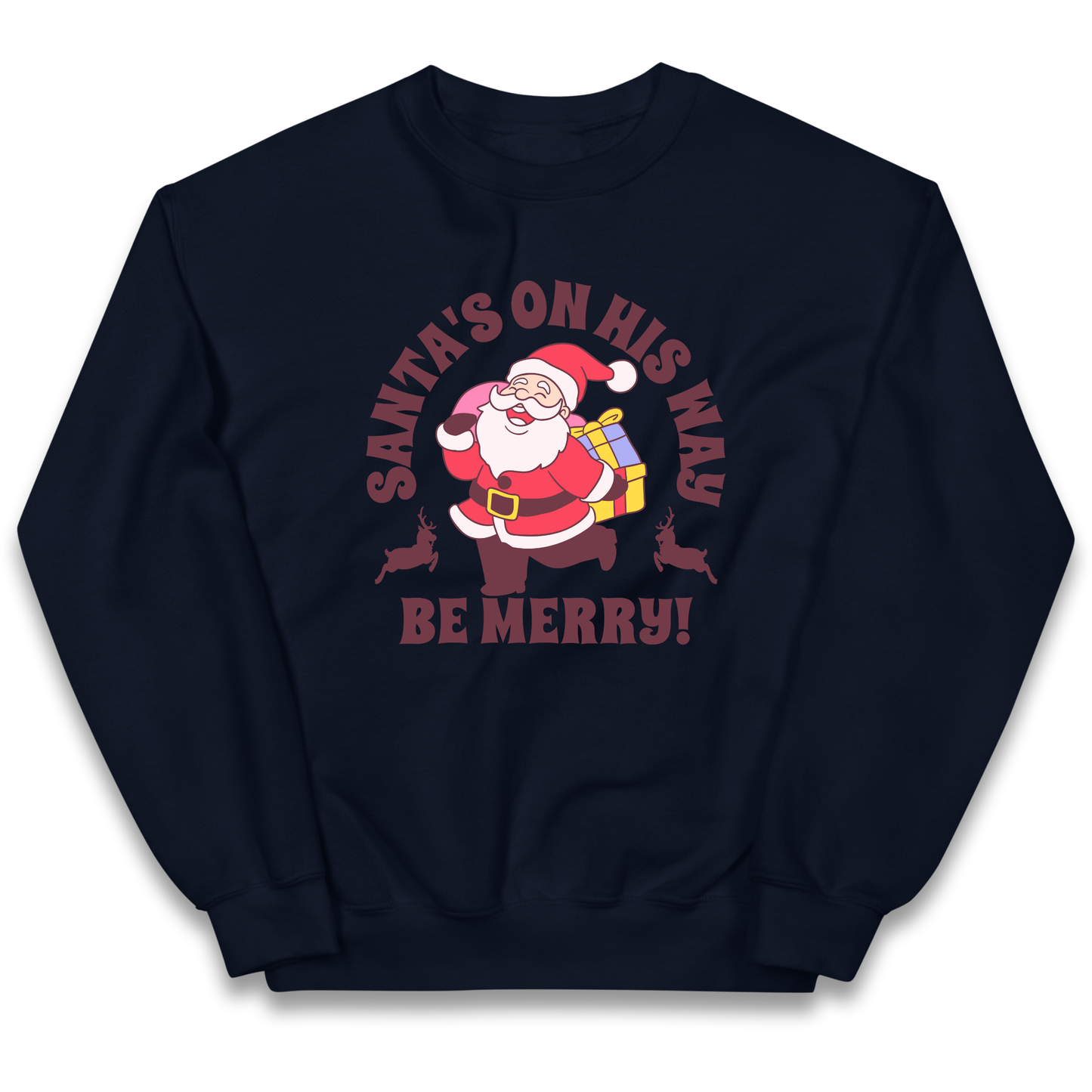 Santa's On His Way Christmas kids sweatshirt