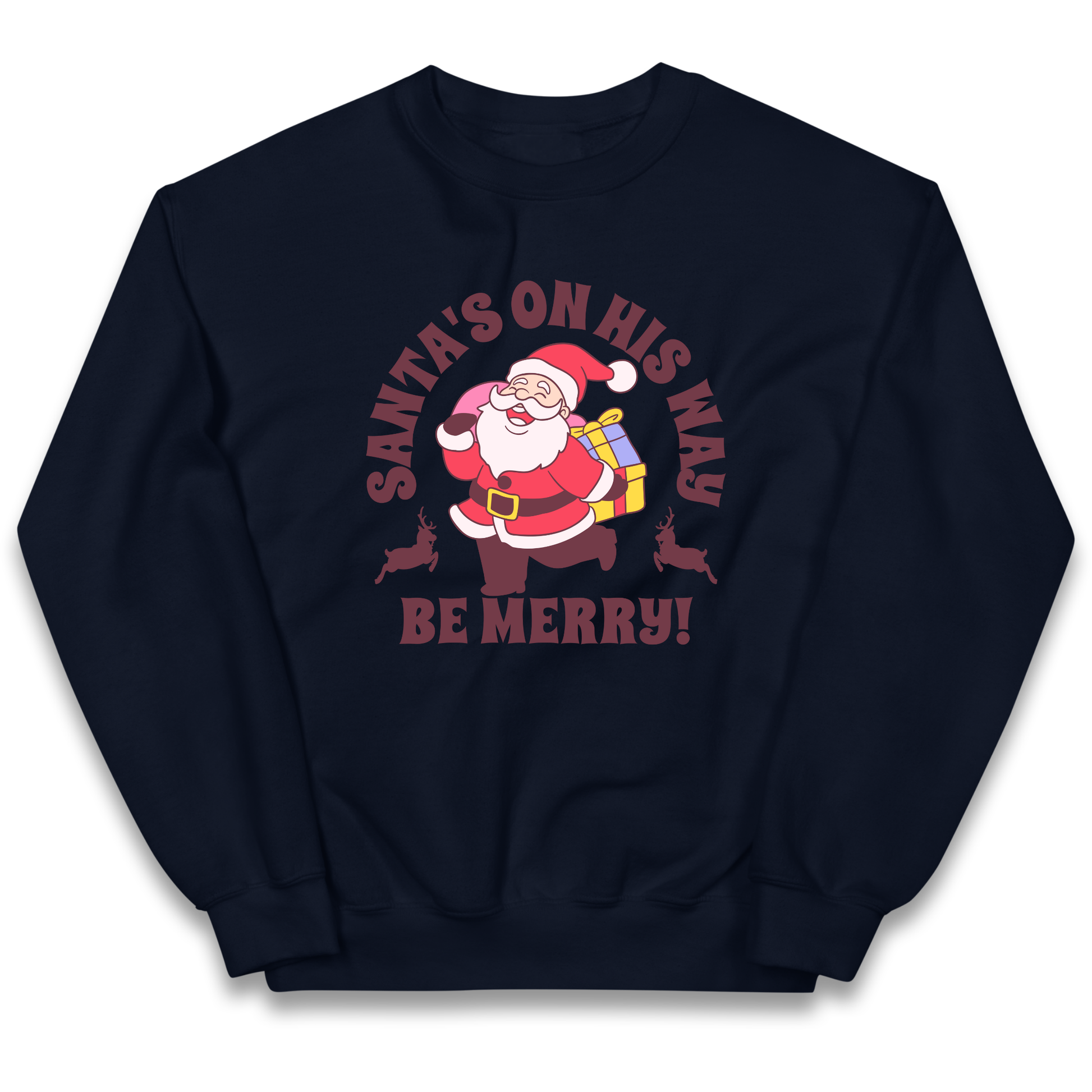 Santa's On His Way Christmas kids sweatshirt