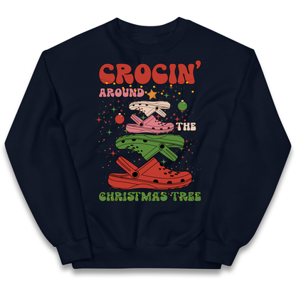 Crockin Around the Christmas Tree Christmas kids sweatshirt