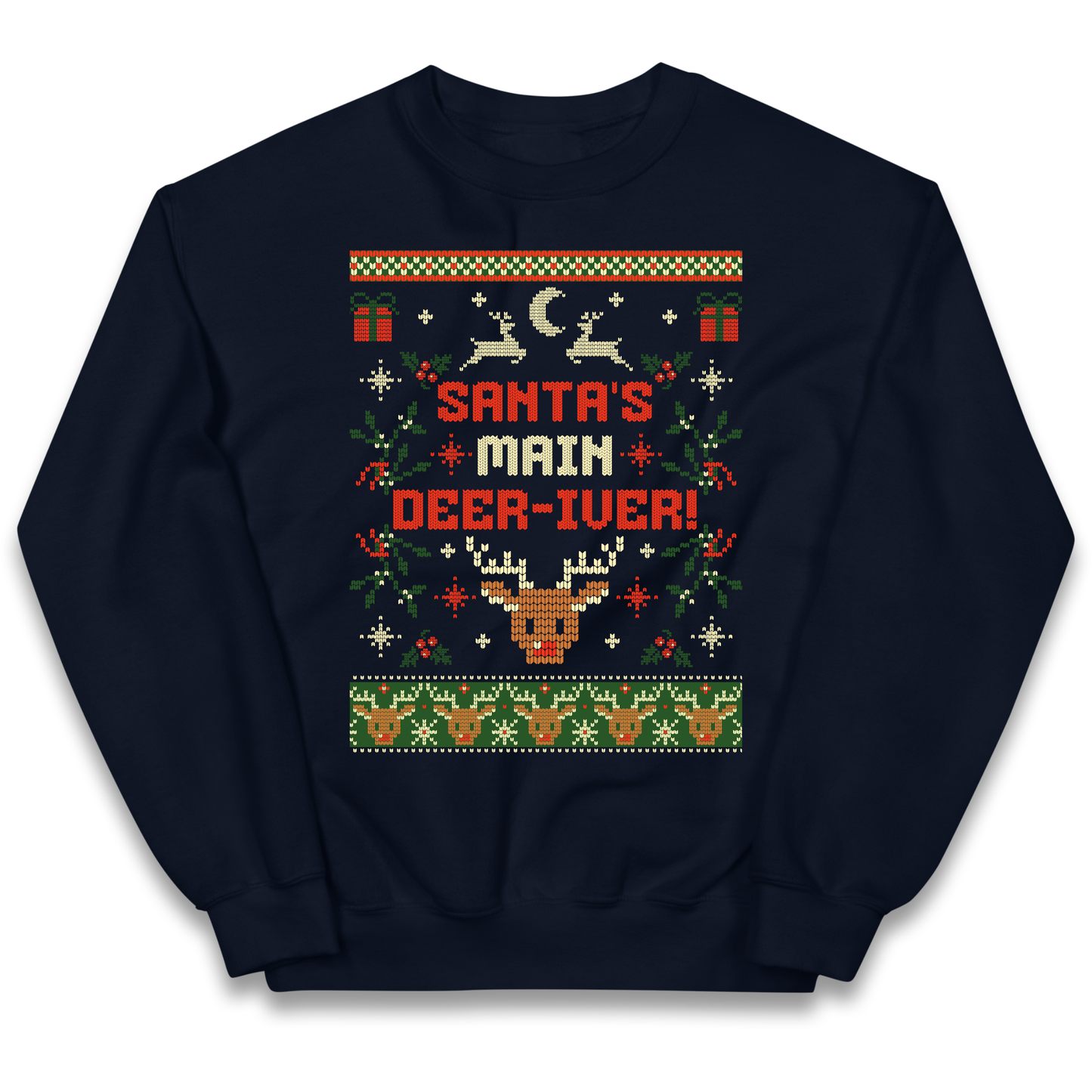Santas Main Deer iver Christmas kids sweatshirt