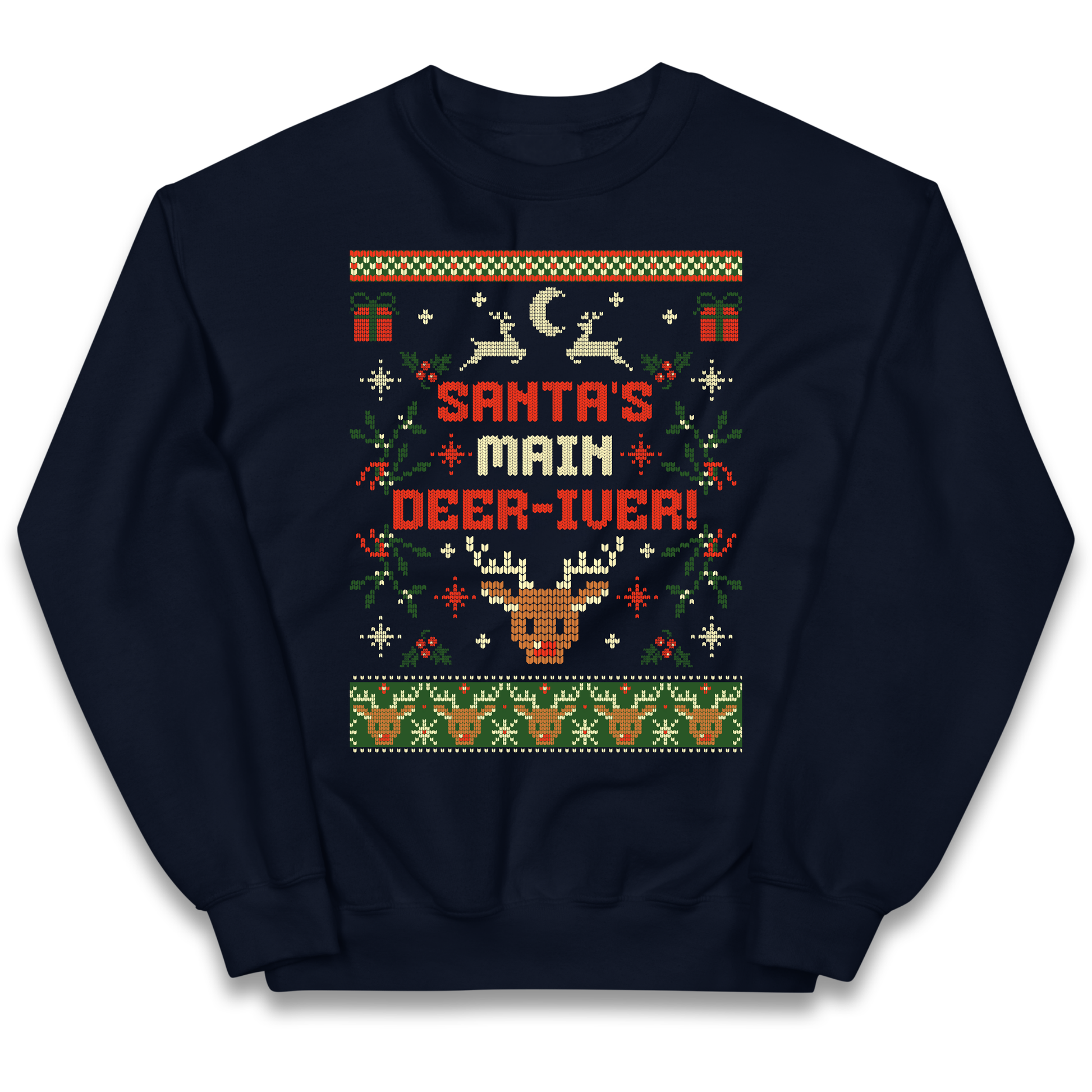 Santas Main Deer iver Christmas kids sweatshirt