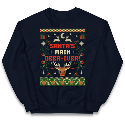 Santas Main Deer iver Christmas kids sweatshirt
