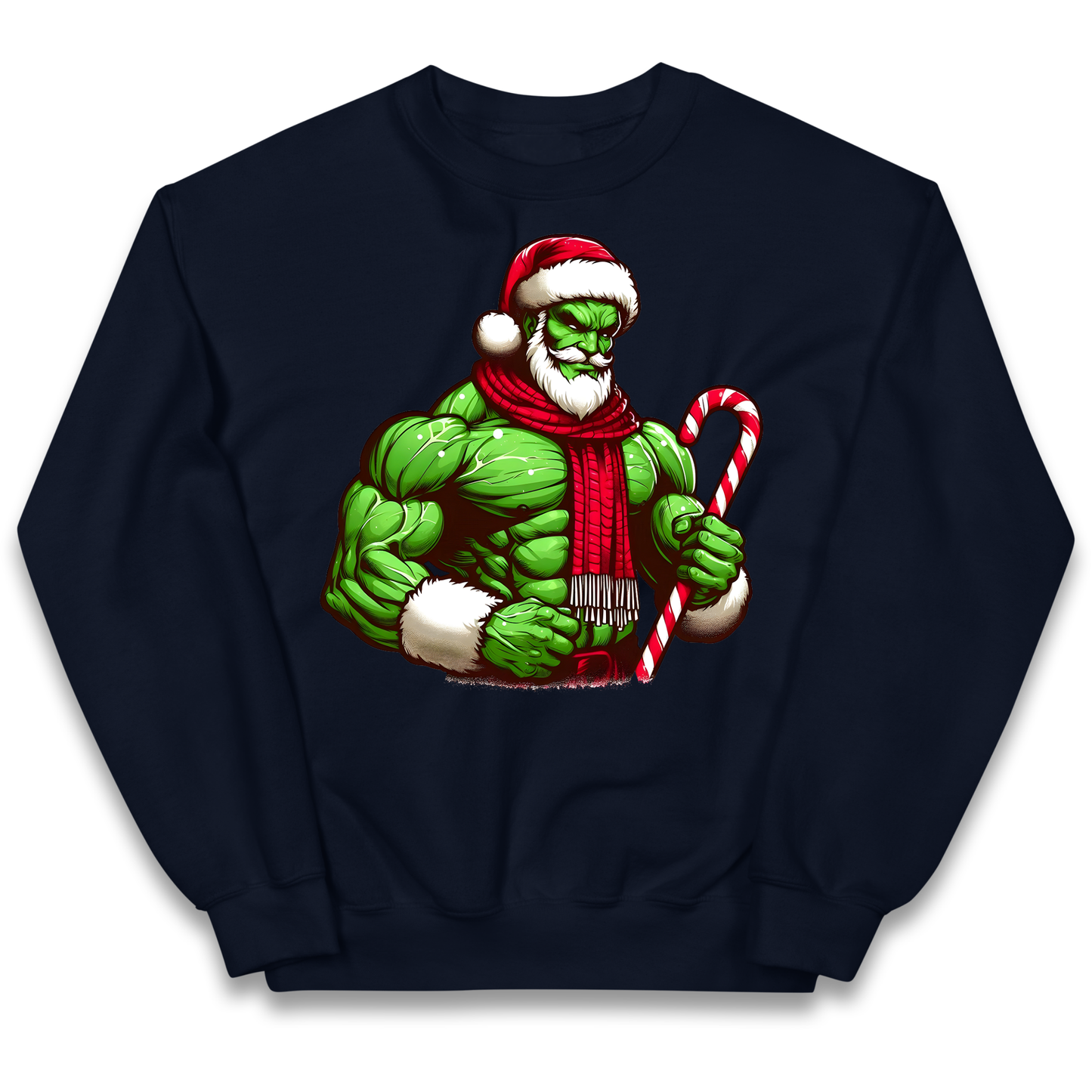 The Hulk Candy Cane Santa kids sweatshirt