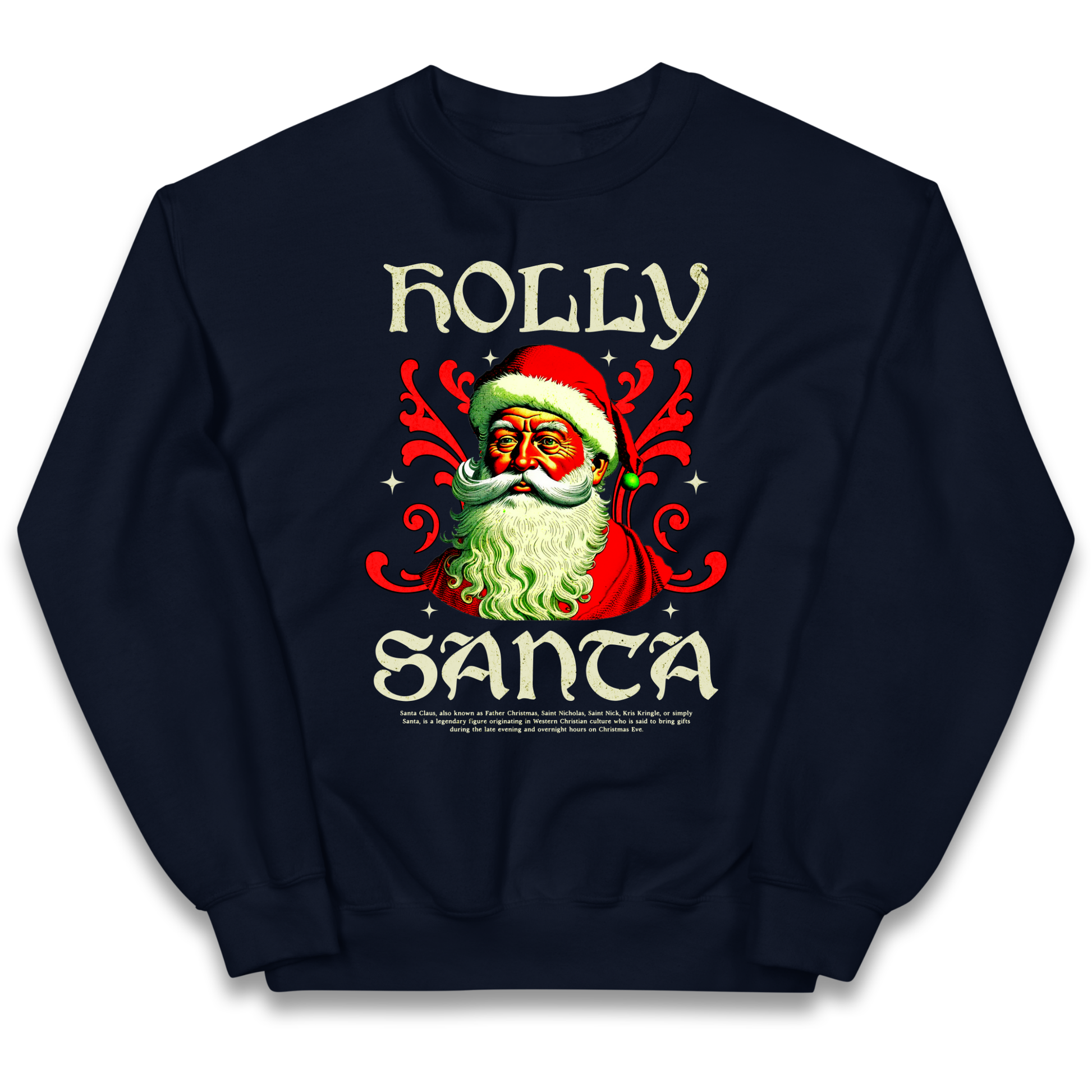 Holly Santa Christmas kids sweatshirt