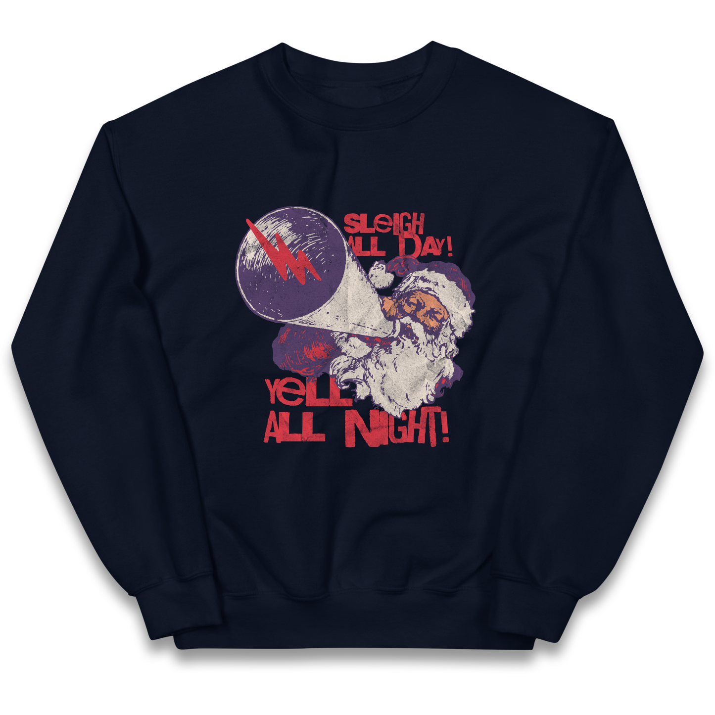 Sleigh All Day Yell All Night Santa Christmas kids sweatshirt