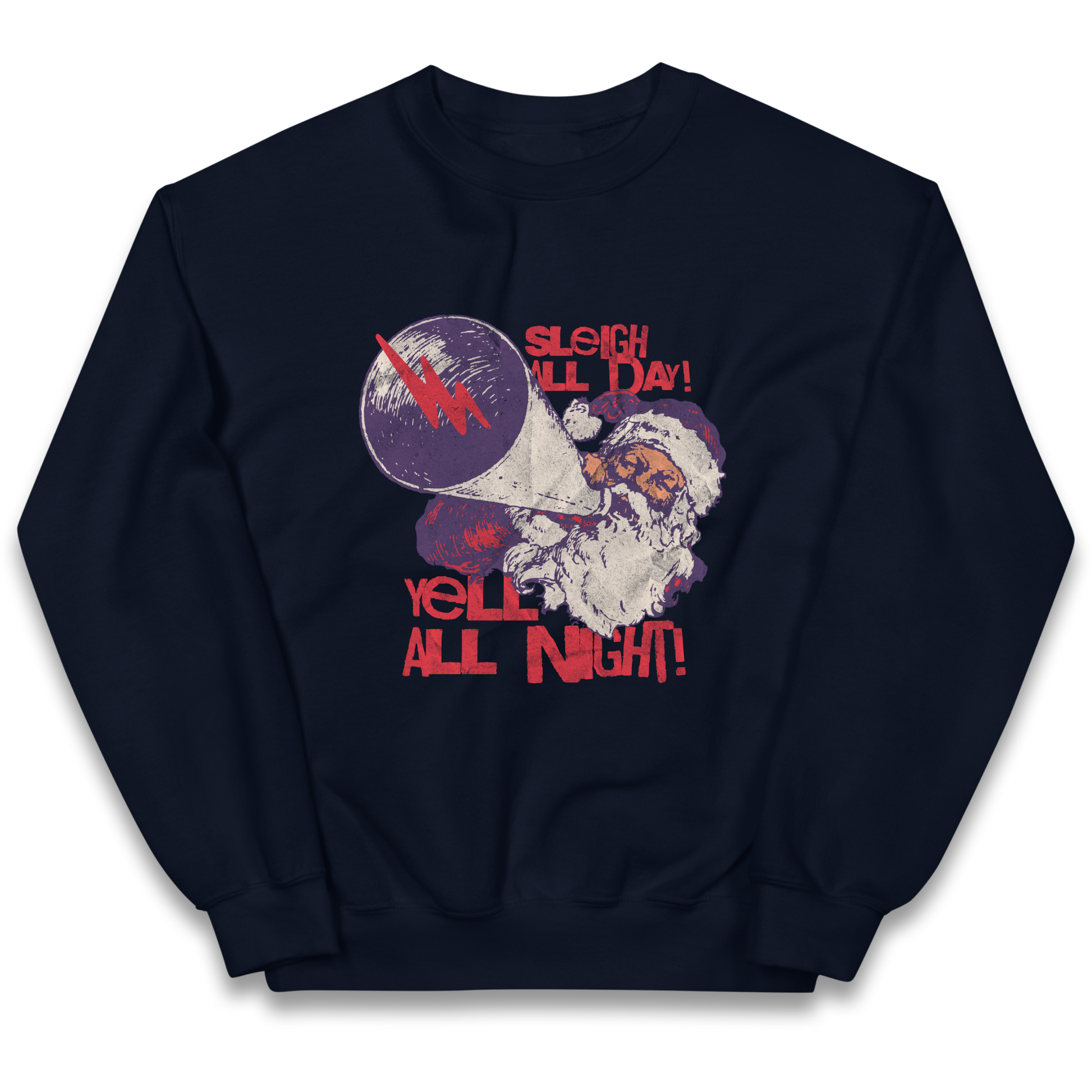 Sleigh All Day Yell All Night Santa Christmas kids sweatshirt