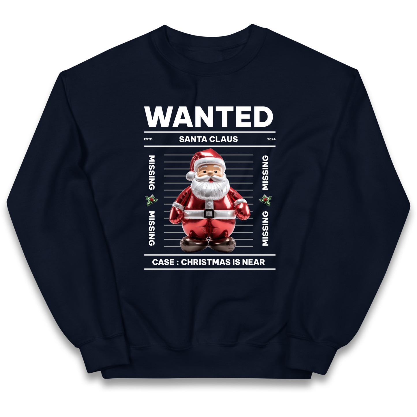 Wanted Santa Claus Christmas kids sweatshirt