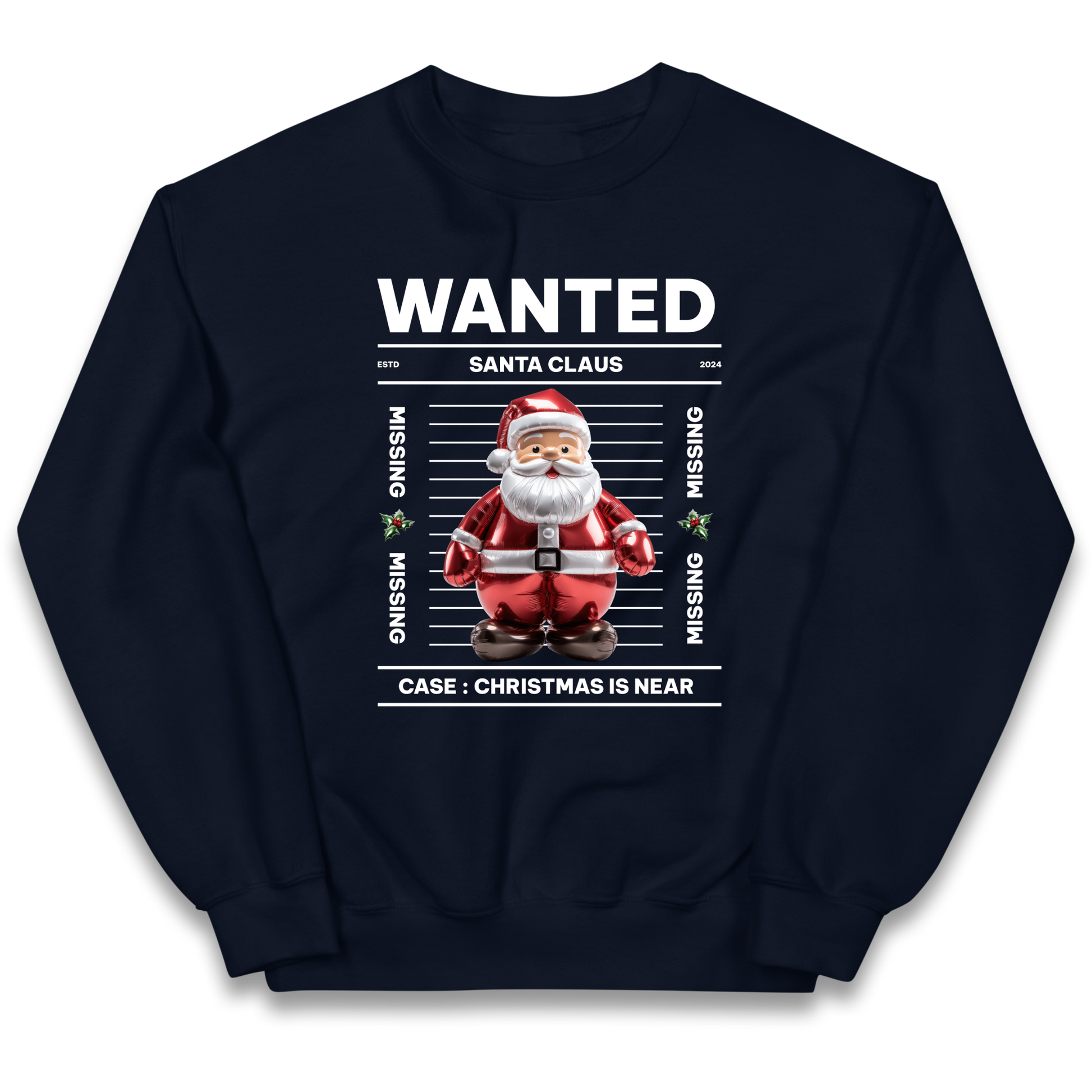 Wanted Santa Claus Christmas kids sweatshirt