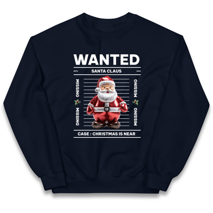 Wanted Santa Claus Christmas kids sweatshirt