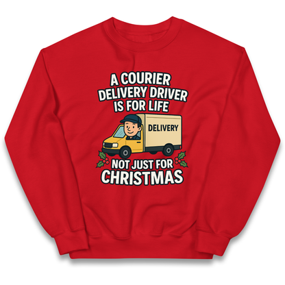 Courier Delivery Driver Christmas Kids Jumper