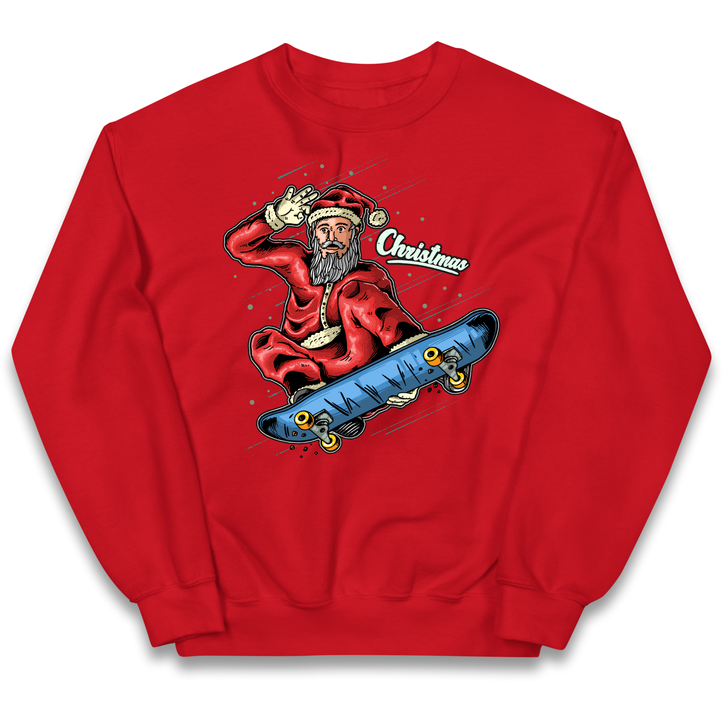 Santa Skateboarding Christmas kids sweatshirt
