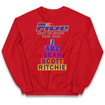 Five Keep On Movin' Tour 2025 kids sweatshirt
