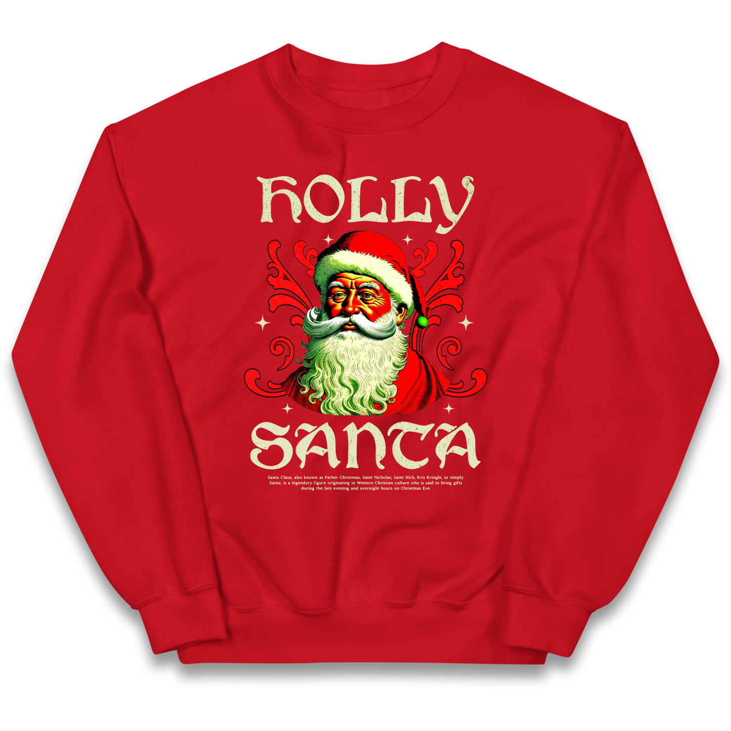Holly Santa Christmas kids sweatshirt