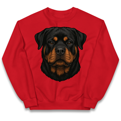 Rottweiler Face kids sweatshirt
