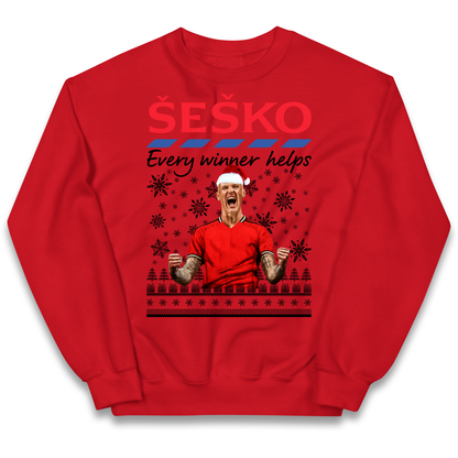 Benjamin Sesko Christmas Kids Sweatshirt