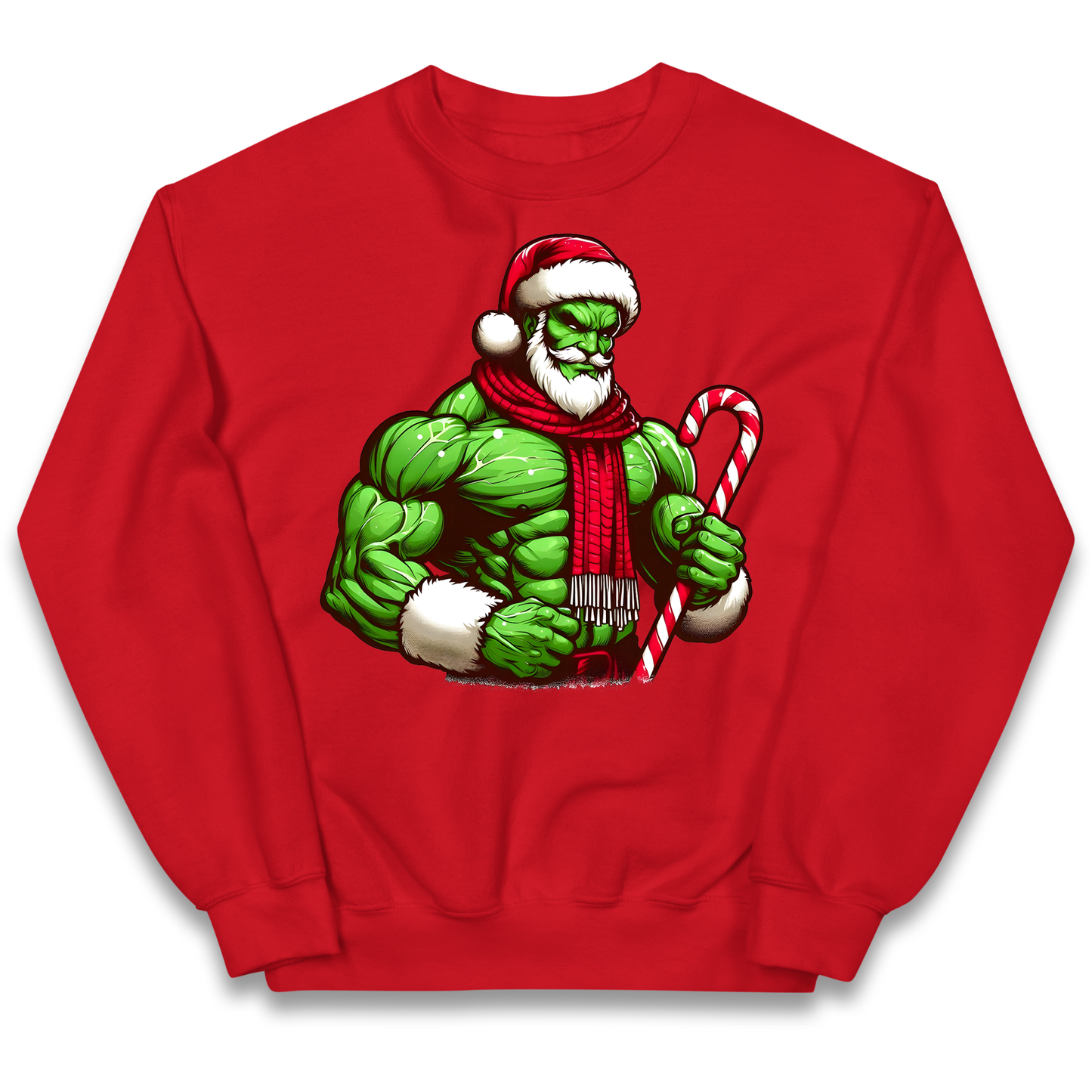 The Hulk Candy Cane Santa kids sweatshirt
