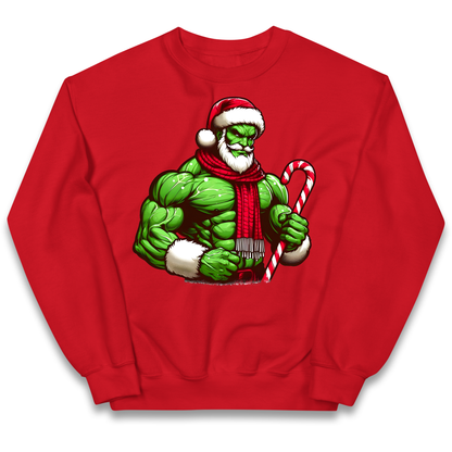 The Hulk Candy Cane Santa kids sweatshirt