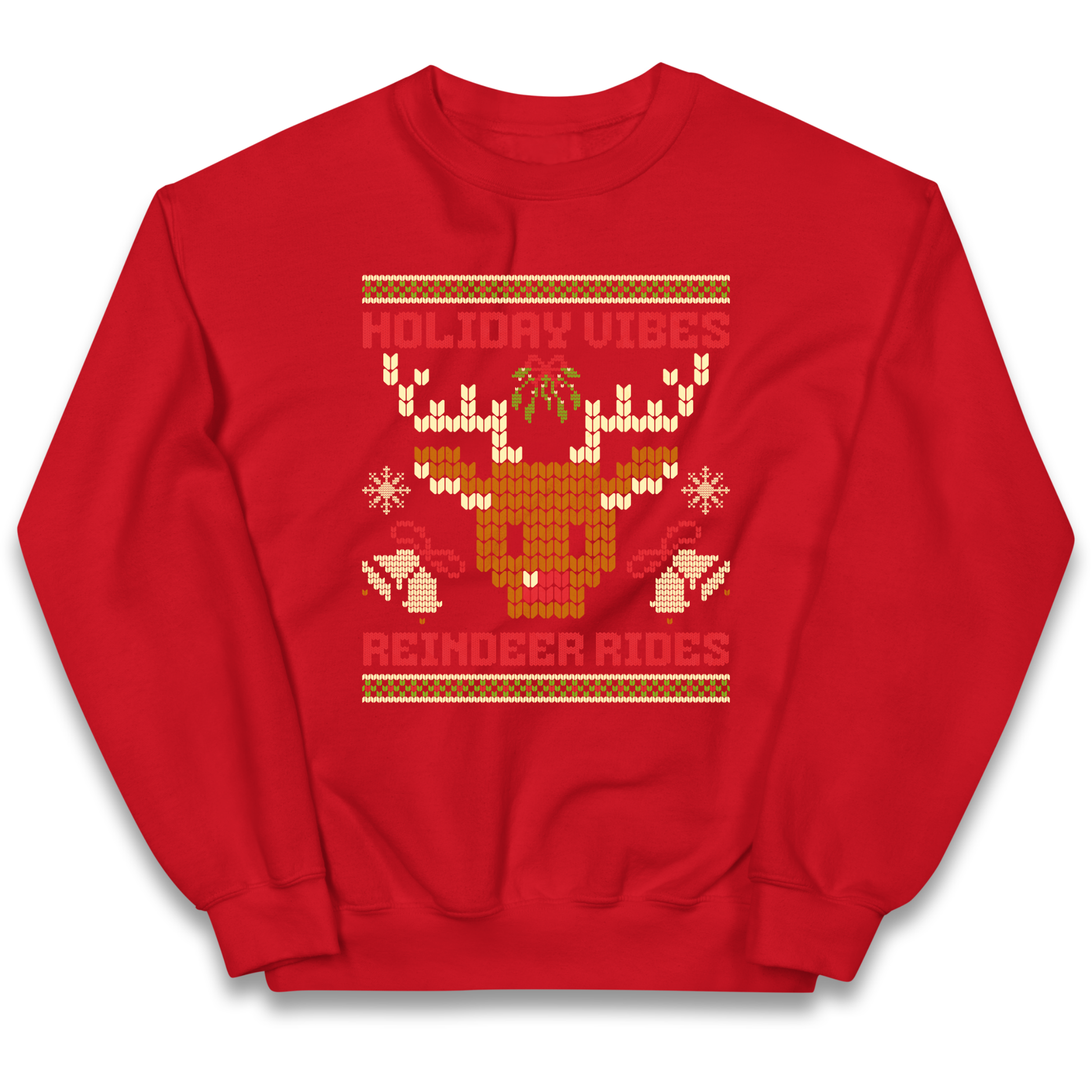 Holiday Vibes Reindeer Rides Christmas kids sweatshirt