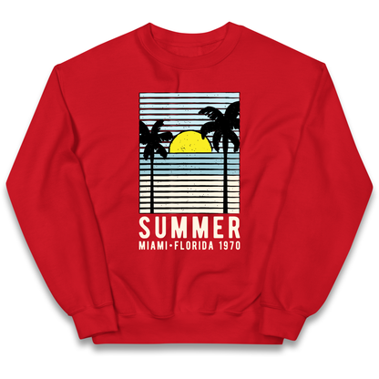 Summer Miami Florida 1970 kids sweatshirt