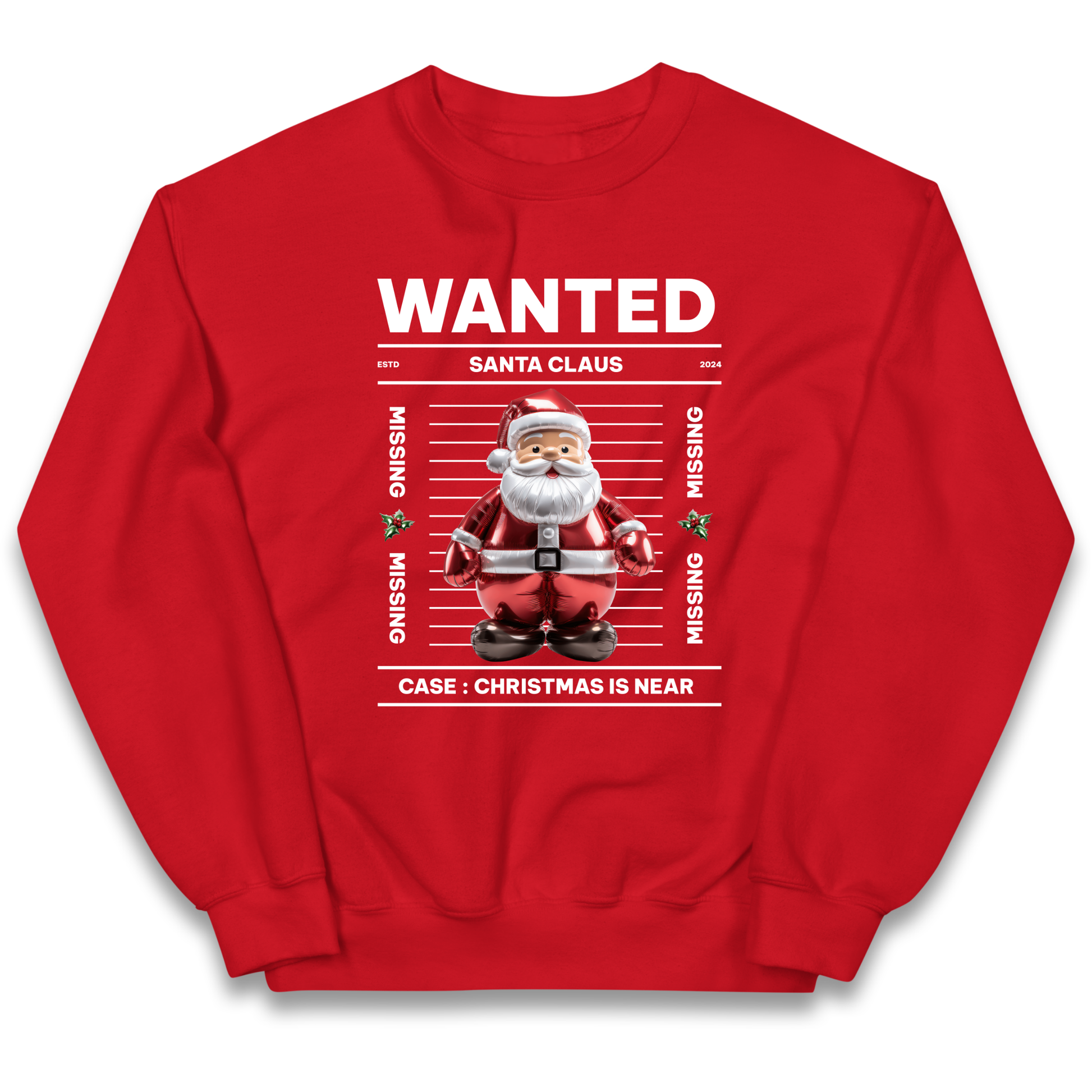 Wanted Santa Claus Christmas kids sweatshirt