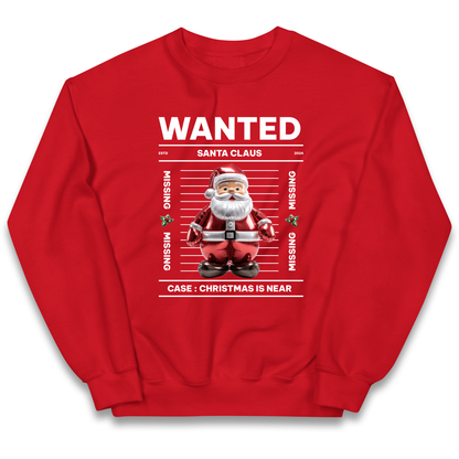 Wanted Santa Claus Christmas kids sweatshirt