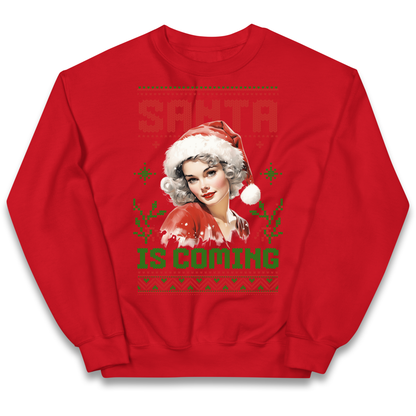 Santa is Coming Christmas kids sweatshirt