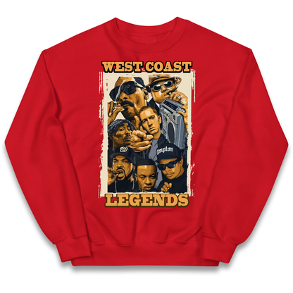 West Coast Legends Rappers kids sweatshirt