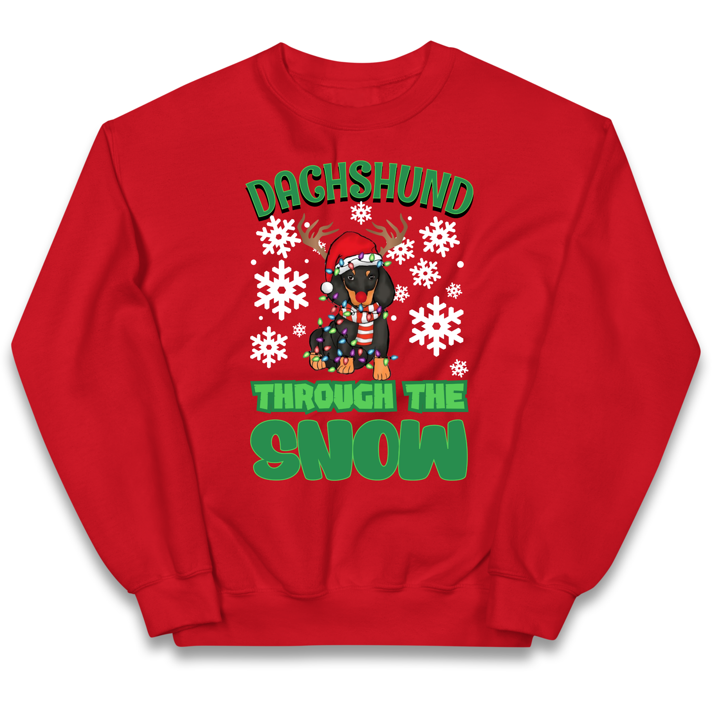 Dachshund Through The Snow Christmas kids sweatshirt
