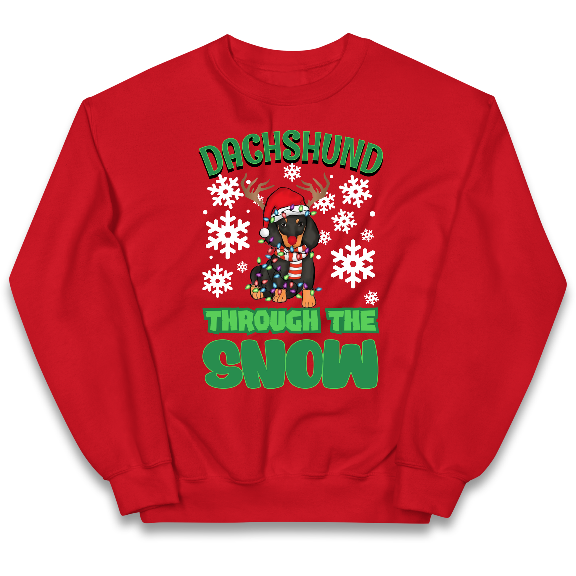 Dachshund Through The Snow Christmas kids sweatshirt