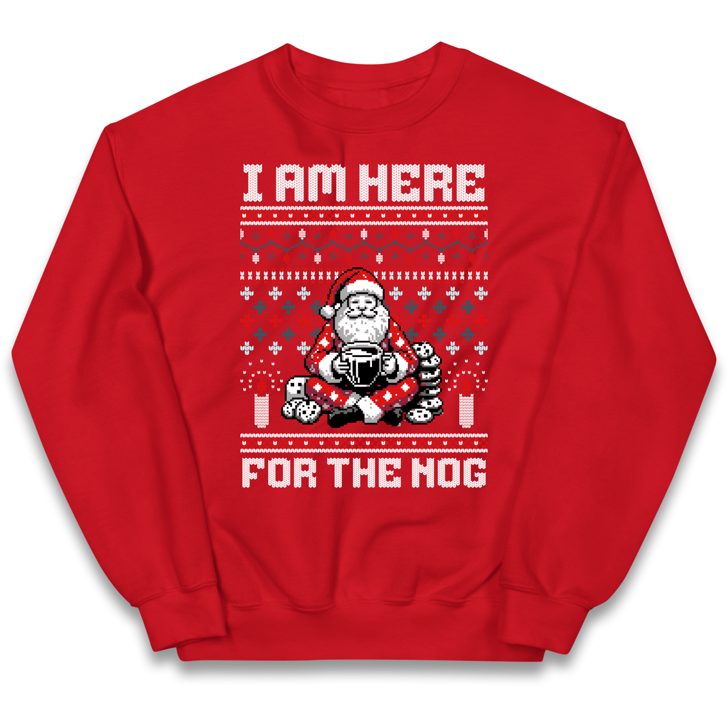 I am Here For The Nog Christmas kids sweatshirt
