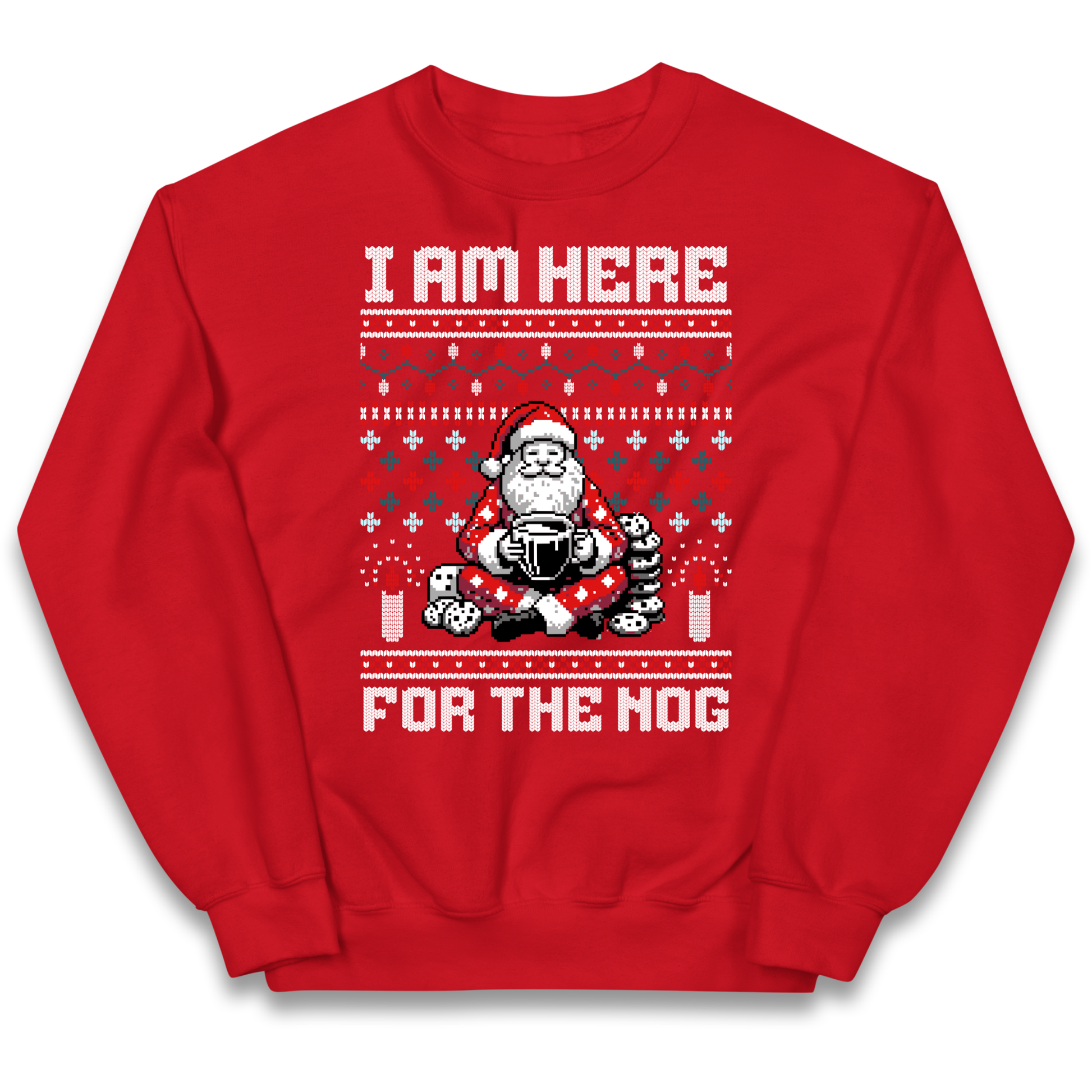 I am Here For The Nog Christmas kids sweatshirt