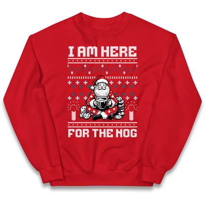 I am Here For The Nog Christmas kids sweatshirt