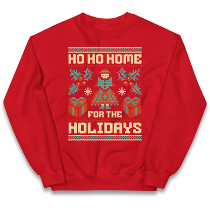 HO HO Home For the Holidays Christmas kids sweatshirt