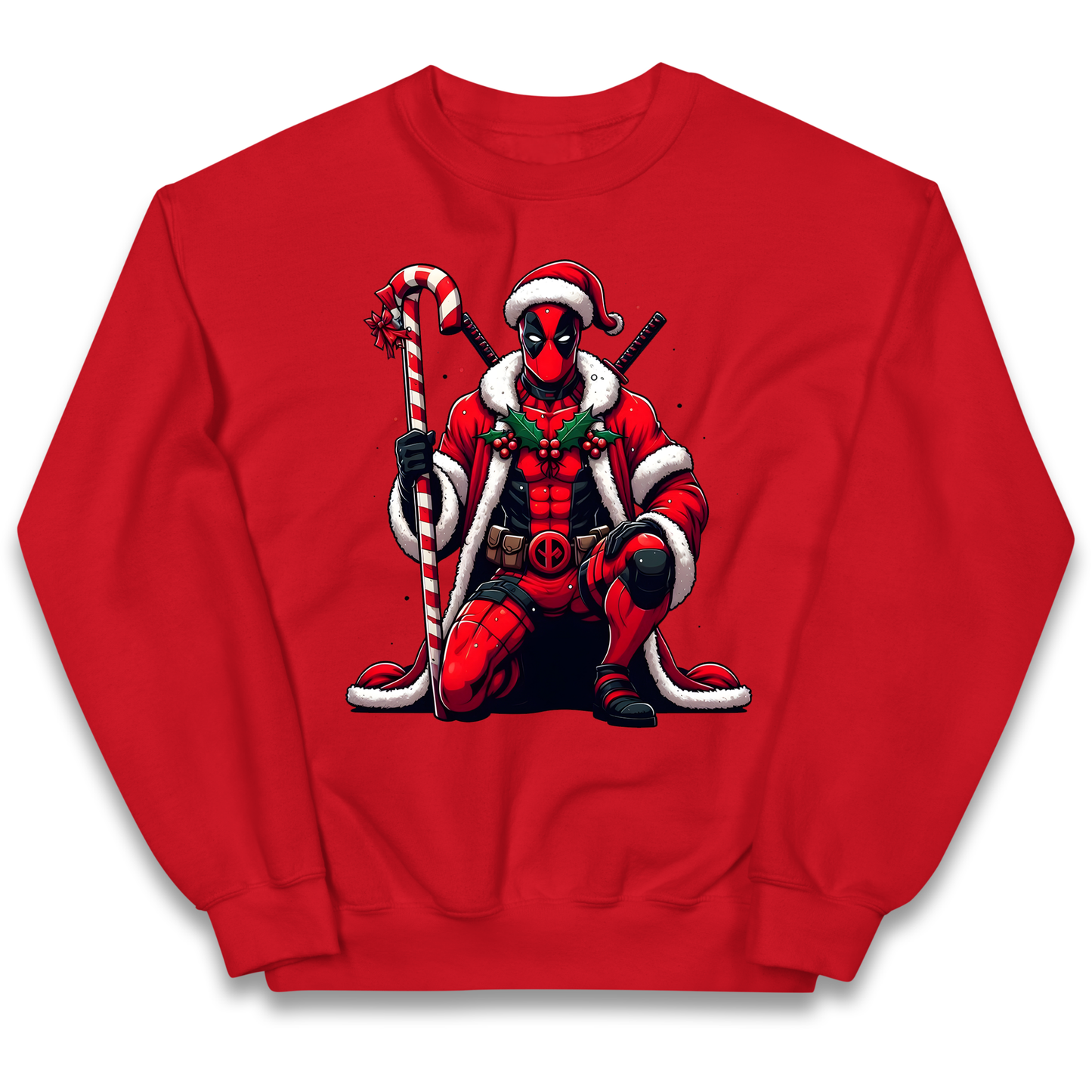 DeadPool Candy Cane Santa kids sweatshirt