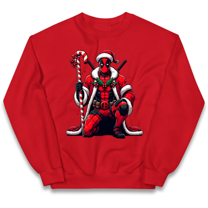 DeadPool Candy Cane Santa kids sweatshirt