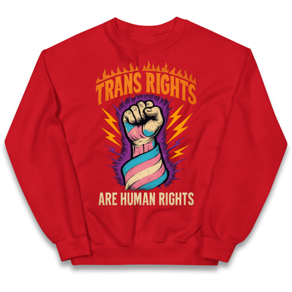 Trans Rights Are Human Rights kids sweatshirt