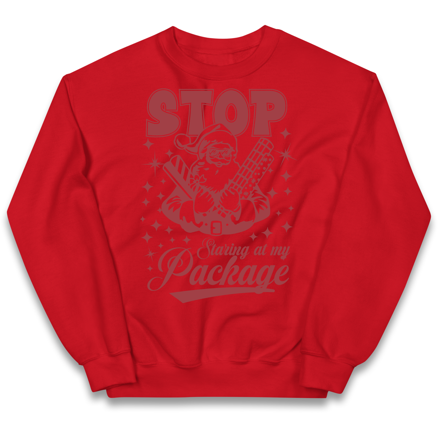 Stop Staring at My Package Christmas kids sweatshirt