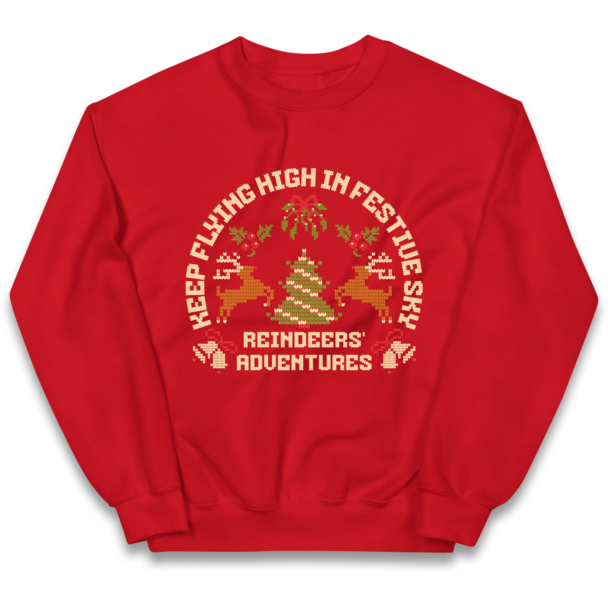 Keep Flying High In Festive Sky Christmas kids sweatshirt