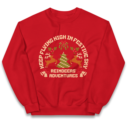 Keep Flying High In Festive Sky Christmas kids sweatshirt