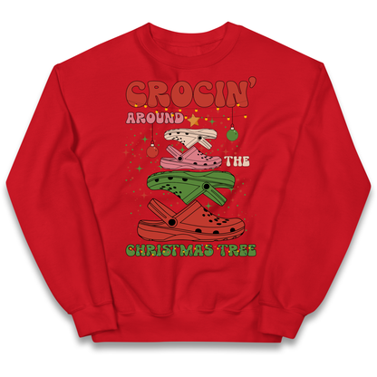 Crockin Around the Christmas Tree Christmas kids sweatshirt