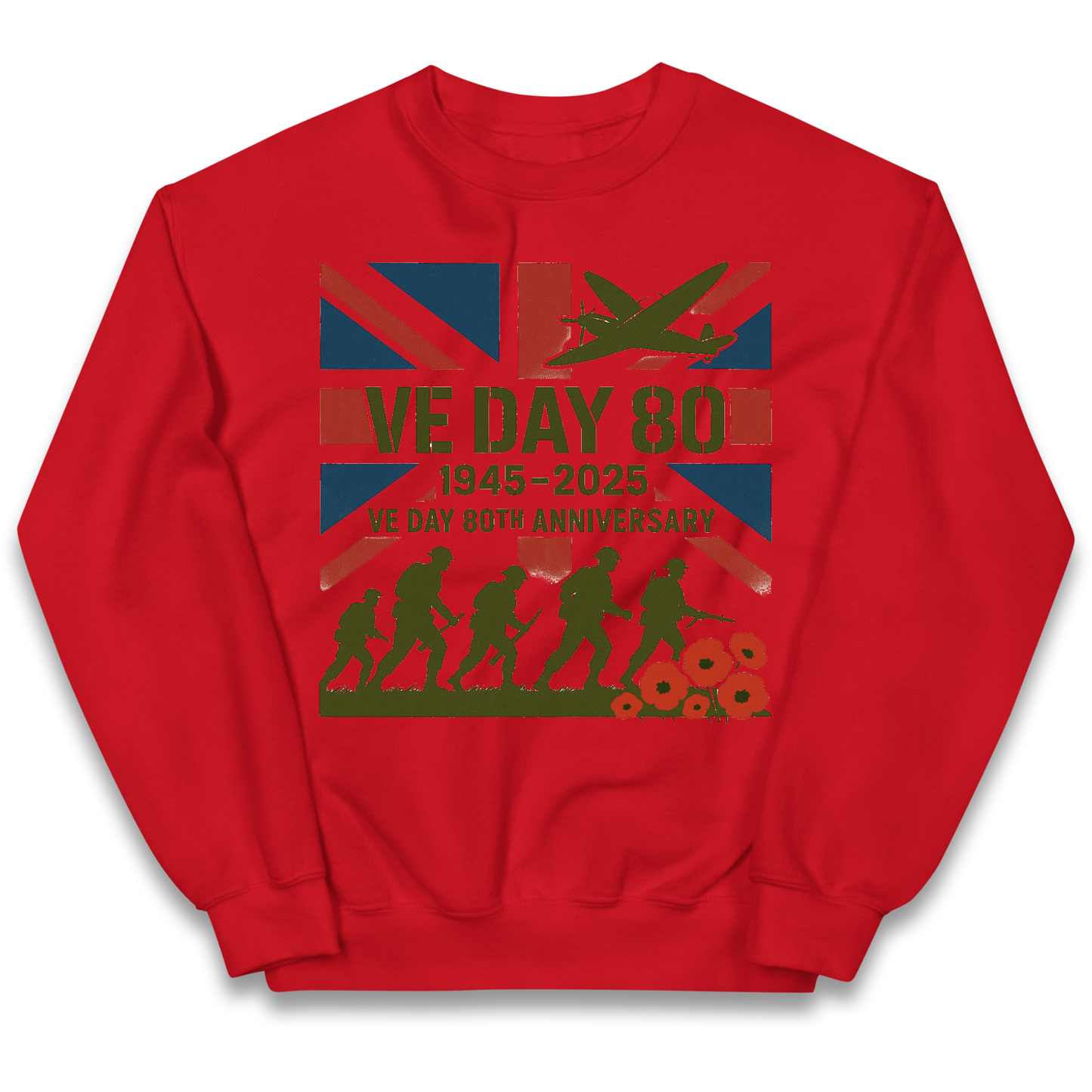 VE Day 80th Anniversary 1945 2025 kids sweatshirt